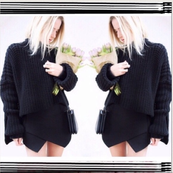 Zara Pants - Zara Black Cotton Skort Culotte